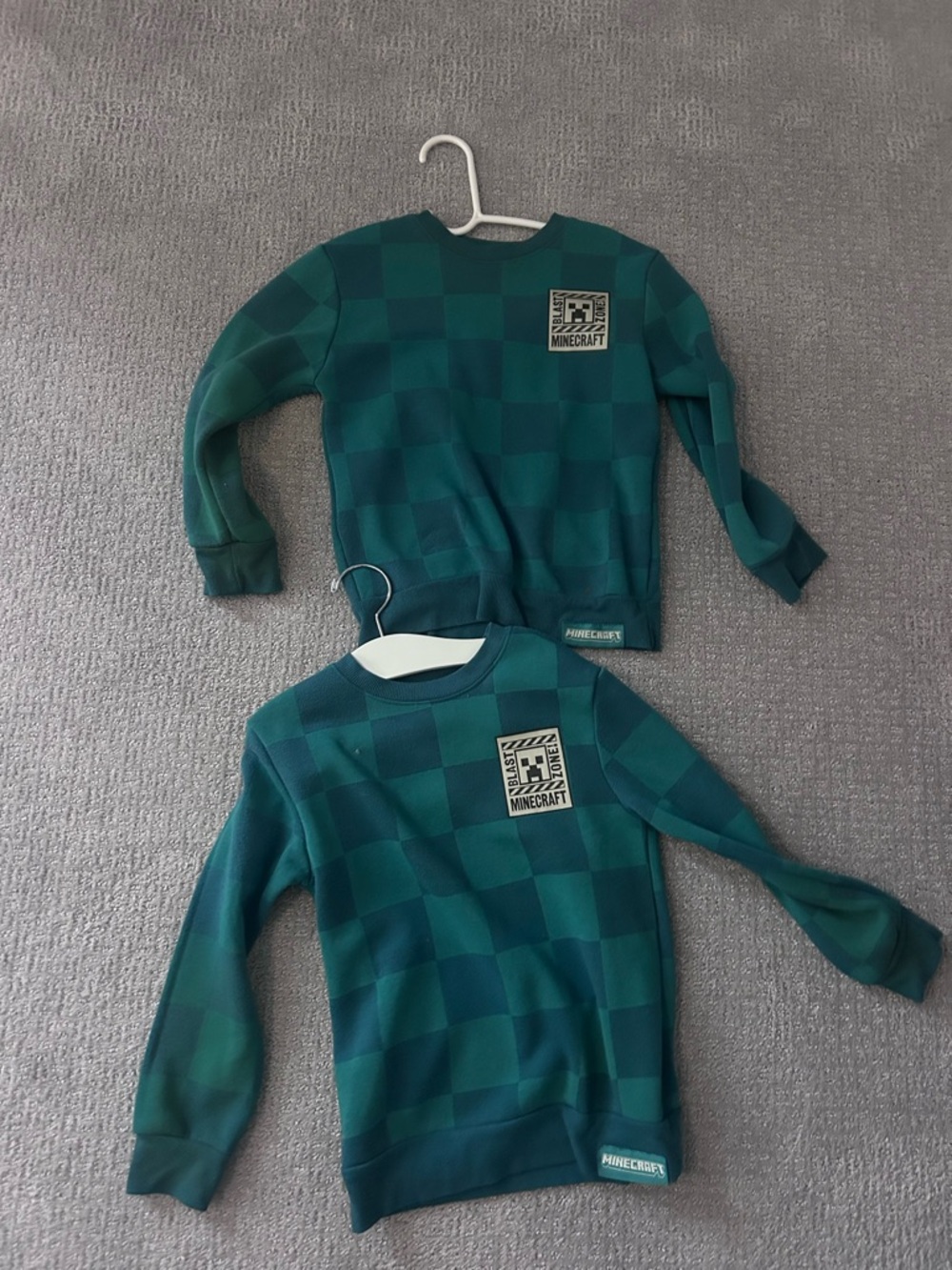 Minecraft Kids Green Checkered Sweatshirt
